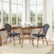 Flash Furniture Bordeaux French Bistro 31.5in. Tbl, Nvy and Wht PE Rattan, Glss Top w/2 Stck Chairs - Natural Frme SDA-AD641012-80-2001-NVYWH-NAT-GG - alternate 1